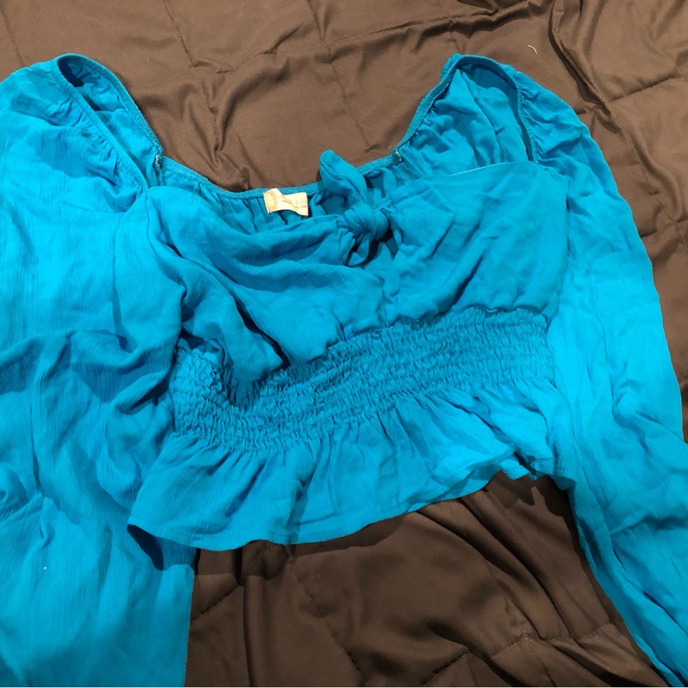 Altar'd State Vibrant Blue Smocked Blouse